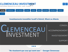 Tablet Screenshot of clemenceauinvestment.com